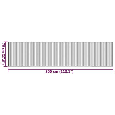 vidaXL Χαλί Ορθογώνιο Μαύρο 70 x 300 εκ. Μπαμπού