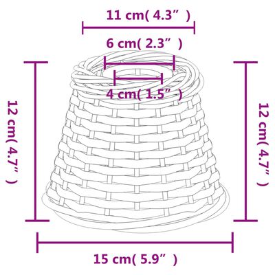 vidaXL Καπέλο Φωτιστικού Οροφής Καφέ Ø15x12 εκ. από Wicker