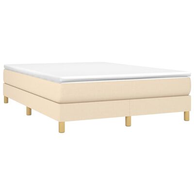 vidaXL Κρεβάτι Boxspring με Στρώμα Κρεμ 140x190 εκ. Υφασμάτινο