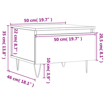 vidaXL Τραπεζάκια Σαλονιού 2 τεμ. Sonoma Δρυς 50x46x35 εκ. Επεξ. Ξύλο