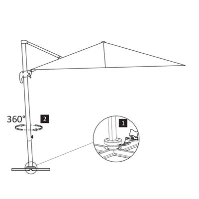 vidaXL Ομπρέλα Κρεμαστή Πρόβολος Taupe 300x300εκ. με Ιστό Αλουμινίου