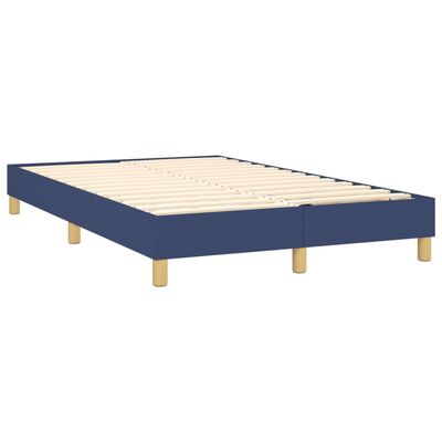 vidaXL Κρεβάτι Boxspring με Στρώμα & LED Μπλε 120x200 εκ. Υφασμάτινο