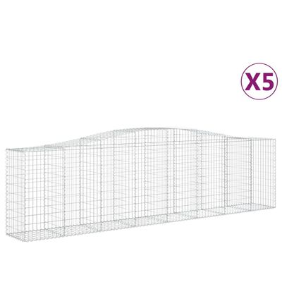 vidaXL Συρματοκιβώτια Τοξωτά 5 τεμ. 400x50x100/120 εκ. Γαλβαν. Ατσάλι