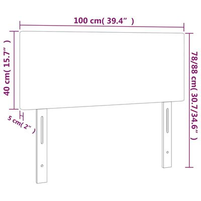 vidaXL Κεφαλάρι Κρεβατιού LED Κρεμ 100x5x78/88 εκ. Υφασμάτινο