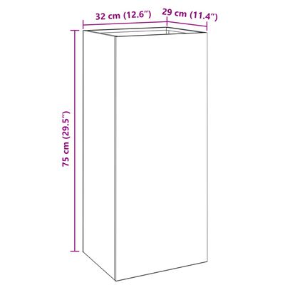 vidaXL Ζαρντινιέρα Ανθρακί 32x29x75 εκ. από Χάλυβα Ψυχρής Έλασης