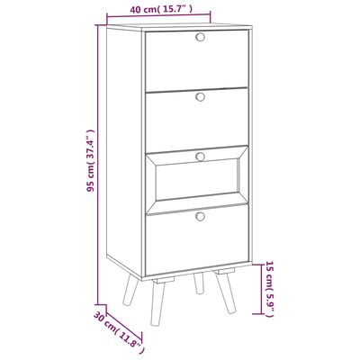 vidaXL Ντουλάπι με Συρτάρια 40 x 30 x 95 εκ. από Επεξεργασμένο Ξύλο