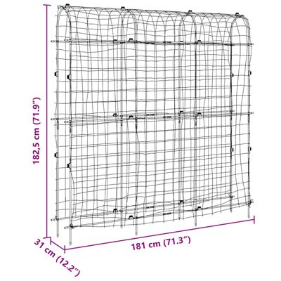 vidaXL Καφασωτό Κήπου Αναρ. Φυτά Πλαίσιο U 181x31x182,5 εκ. Ατσάλι