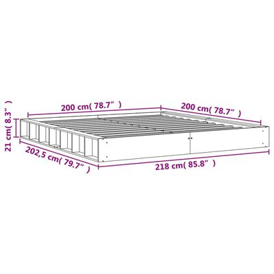 vidaXL Σκελετός Κρεβ. Χωρίς Στρώμα Καφέ Κεριού 200x200 εκ Μασίφ Πεύκο