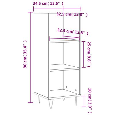 vidaXL Ντουλάπι Καπνιστή Δρυς 34,5 x 32,5 x 90 εκ. από Επεξεργ. Ξύλο