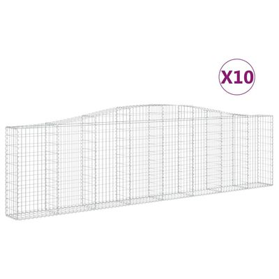 vidaXL Συρματοκιβώτια Τοξωτά 10 τεμ. 400x30x100/120 εκ. Γαλβαν. Ατσάλι