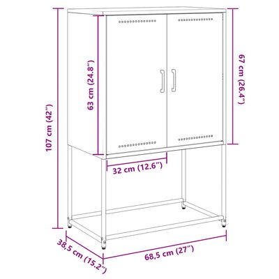 vidaXL Έπιπλο Τηλεόρασης Ανθρακί 68x39x60,5 εκ. από Χάλυβα