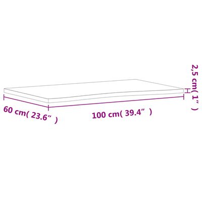 VidaXL Επιφάνεια Εργασίας 100x(55-60)x2,5 εκ. από Μασίφ Ξύλο Οξιάς