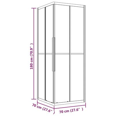 vidaXL Καμπίνα Ντουζιέρας με Σχέδιο Αμμοβολής 70x70x180 εκ. από ESG