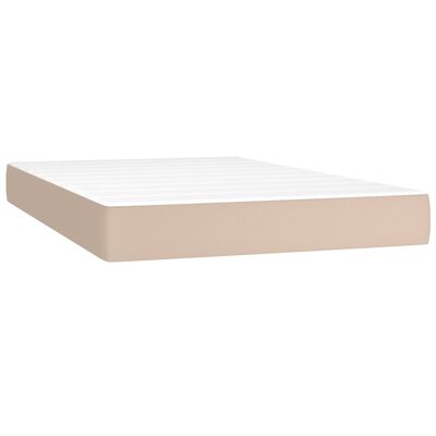 vidaXL Κρεβάτι Boxspring με Στρώμα Καπουτσίνο 120x200εκ.από Συνθ.Δέρμα