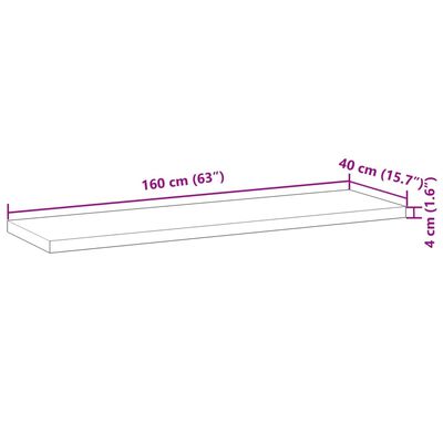 vidaXL Επιφάνεια Τραπεζιού Ορθογώνια 160x40x4 εκ. Μασίφ Ξύλο Ακακίας