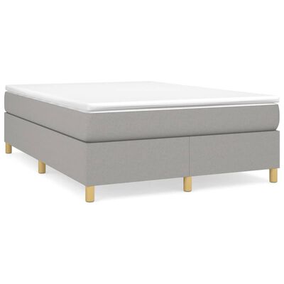 vidaXL Κρεβάτι Boxspring με Στρώμα Ανοιχτό Γκρι 140x190 εκ. Υφασμάτινο