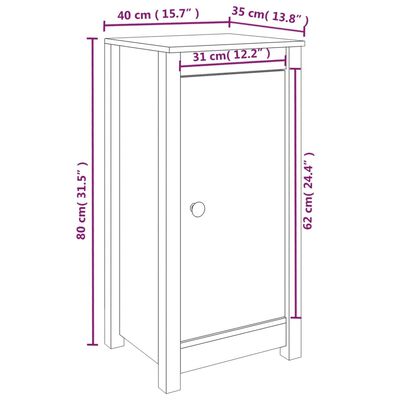 vidaXL Συρταριέρες 2 τεμ. Γκρι 39x35x80 εκ. από Μασίφ Ξύλο Πεύκου