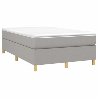 vidaXL Κρεβάτι Boxspring με Στρώμα Ανοιχτό Γκρι 120x190 εκ. Υφασμάτινο