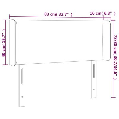 vidaXL Κεφαλάρι με Πτερύγια Μαύρο 83x16x78/88 εκ. Συνθετικό Δέρμα