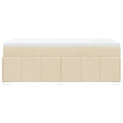 vidaXL Κρεβάτι Boxspring με Στρώμα Κρεμ 80 x 200 εκ. Υφασμάτινο