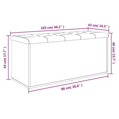 vidaXL Παγκάκι Αποθήκευσης Λευκό 102 x 42 x 45 εκ. από Επεξεργ. Ξύλο