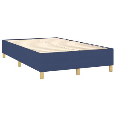 vidaXL Κρεβάτι Boxspring με Στρώμα & LED Μπλε 120x200 εκ. Υφασμάτινο