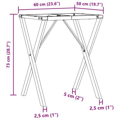 vidaXL Πόδια Τραπεζαρίας σε Σχήμα «X» 60x50x73 εκ. Χυτοσίδηρος