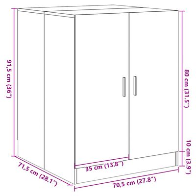 vidaXL Ντουλάπι Πλυντηρίου Sonoma Δρυς 70,5 x 71,5 x 91,5 εκ.