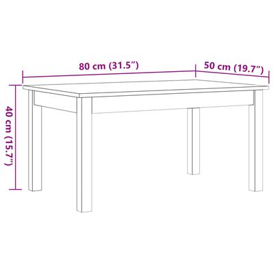 vidaXL Τραπεζάκι Σαλονιού Καφέ Κεριού 80x50x40 εκ. Μασίφ Ξύλο Πεύκου