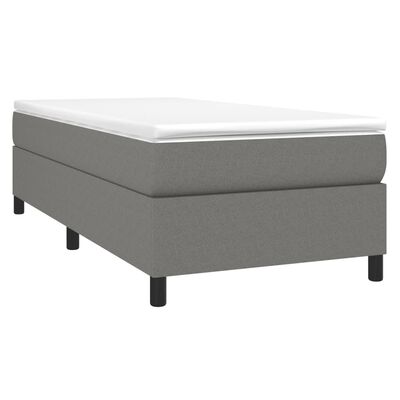 vidaXL Κρεβάτι Boxspring με Στρώμα Σκούρο Γκρι 80x200 εκ. Υφασμάτινο