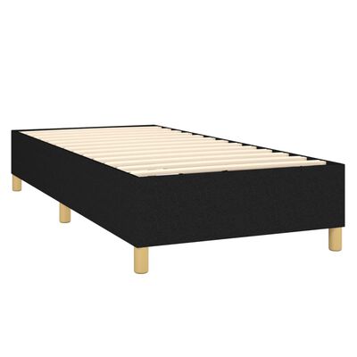 vidaXL Κρεβάτι Boxspring με Στρώμα Μαύρο 100 x 200 εκ. Υφασμάτινο