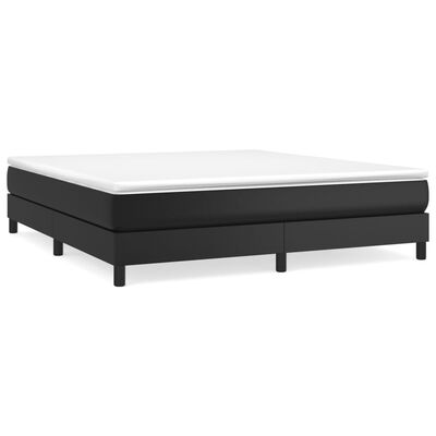 vidaXL Κρεβάτι Boxspring με Στρώμα Μαύρο 180x200εκ.από Συνθετικό Δέρμα