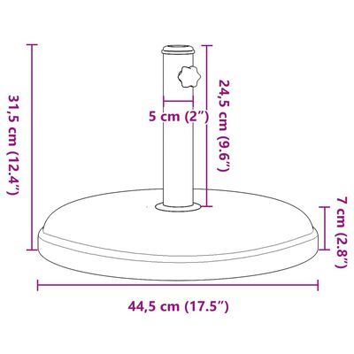 vidaXL Βάση Ομπρέλας για Ιστό Ø32/35/38 χιλ. 15 κ. Στρογγυλή