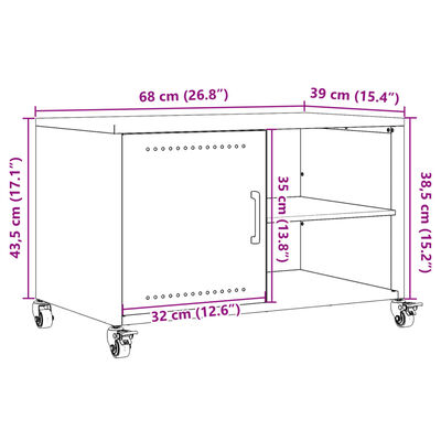 vidaXL Έπιπλο Τηλεόρασης Λαδί 68 x 39 x 43,5 εκ. Χάλυβας Ψυχρής Έλασης