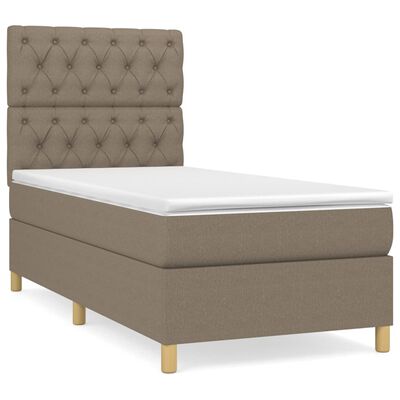 vidaXL Κρεβάτι Boxspring με Στρώμα Taupe 80x200 εκ. Υφασμάτινο