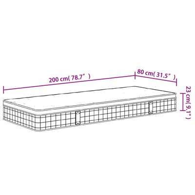 vidaXL Στρώμα με Bonnell Springs Μεσαία Σκληρότητα 80x200 εκ.