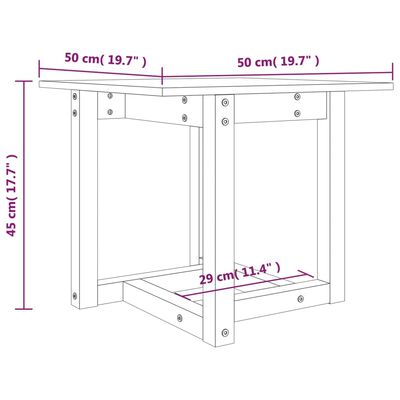 vidaXL Τραπεζάκι Σαλονιού Καφέ Μελί 50x50x45 εκ. Μασίφ Ξύλο Πεύκου