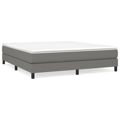 vidaXL Κρεβάτι Boxspring με Στρώμα Σκούρο Γκρι 180x200 εκ Υφασμάτιν