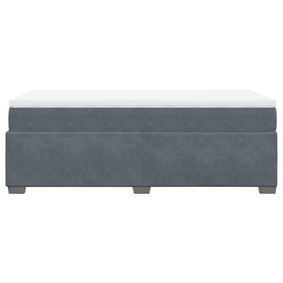 vidaXL Κρεβάτι Boxspring με Στρώμα Σκούρο Γκρι 100x200 εκ. Βελούδινο