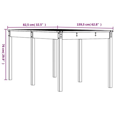 vidaXL Τραπέζι Κήπου 159,5x82,5x76 εκ. από Μασίφ Ξύλο Ψευδοτσούγκας