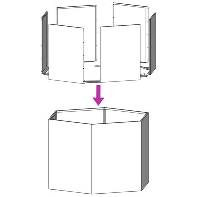 vidaXL Ζαρντινιέρα Κήπου Εξάγωνη Λευκή 46x40x45 εκ. Ατσάλι