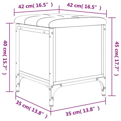 vidaXL Παγκάκι Αποθήκευσης Καπνιστή Δρυς 42x42x45 εκ. από Επεξ. Ξύλο