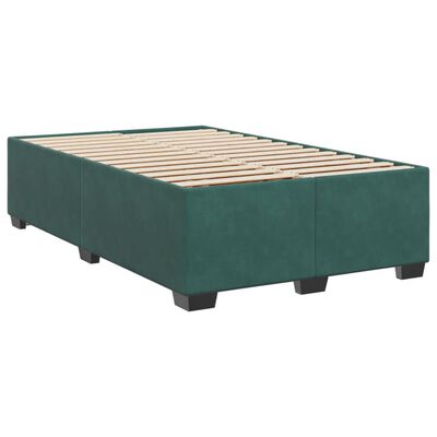 vidaXL Κρεβάτι Boxspring με Στρώμα Σκούρο Πράσινο 120x190εκ. Βελούδινο