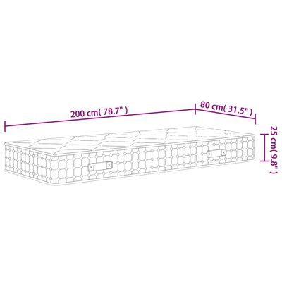 vidaXL Στρώμα με Pocket Springs Μεσαία Σκληρότητα 80x200 εκ.