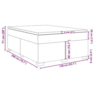 vidaXL Κρεβάτι Boxspring με Στρώμα Καπουτσίνο 140x200εκ.από Συνθ.Δέρμα