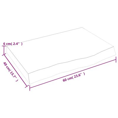 vidaXL Πάγκος Μπάνιου Σκούρο Καφέ 60x40x(2-6) εκ. Επεξεργ. Μασίφ Ξύλο