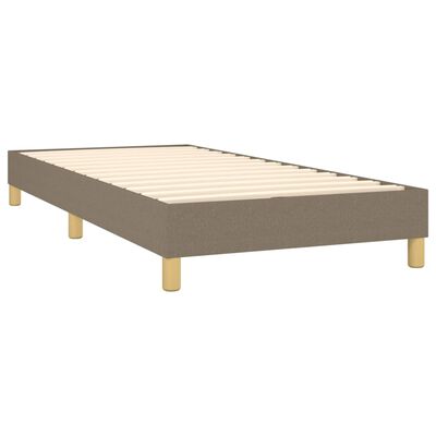 vidaXL Κρεβάτι Boxspring με Στρώμα Taupe 100 x 200 εκ. Υφασμάτινο