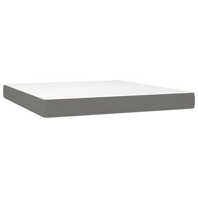 vidaXL Κρεβάτι Boxspring με Στρώμα Σκούρο Γκρι 160x200 εκ Υφασμάτινο