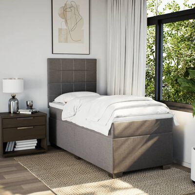 vidaXL Κρεβάτι Boxspring με Στρώμα Taupe 80x200 εκ. Υφασμάτινο