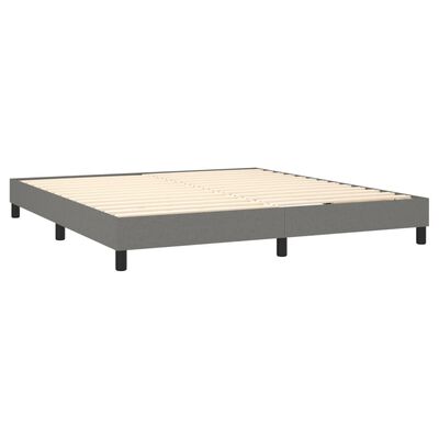 vidaXL Κρεβάτι Boxspring με Στρώμα Σκούρο Γκρι 180x200 εκ Υφασμάτιν